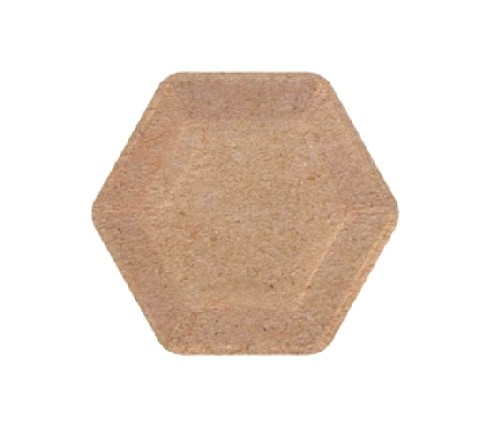 PLATO POLIPAPEL HEXAGONAL 18 CM COLOR KRAFT X 8